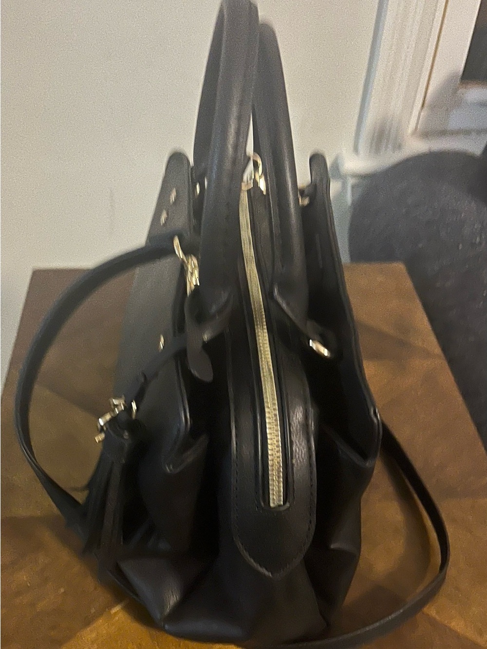 Nine West Black Tote with Monogram Crossbody Pouch - Picture 2 of 9